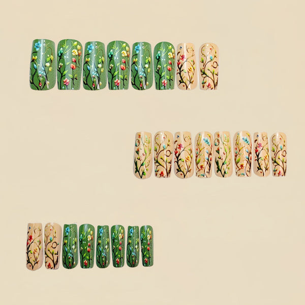 12 Sizes-24 Pcs Press On Nails Y962