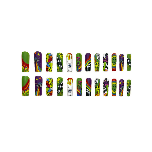 12 Sizes-24 Pcs Press On Nails Y207