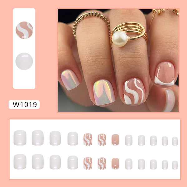 12 Sizes-24 Pcs Press On Nails W1019