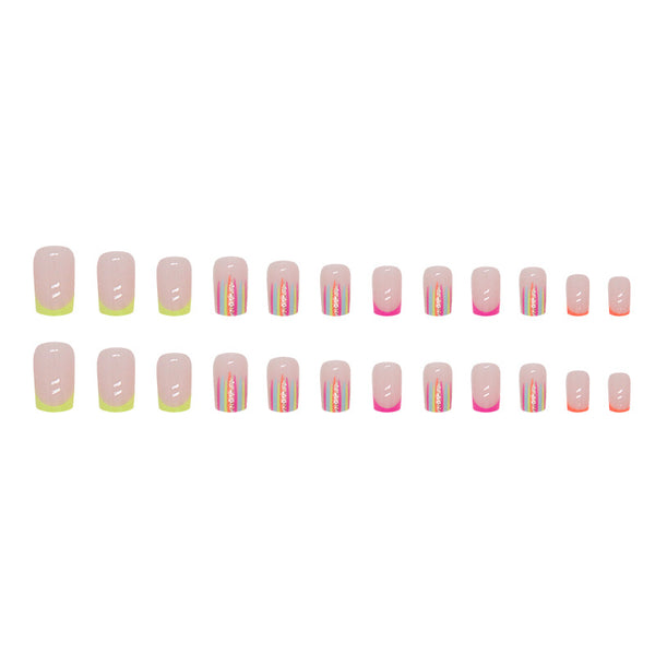 12 Sizes-24 Pcs Press On Nails W1355