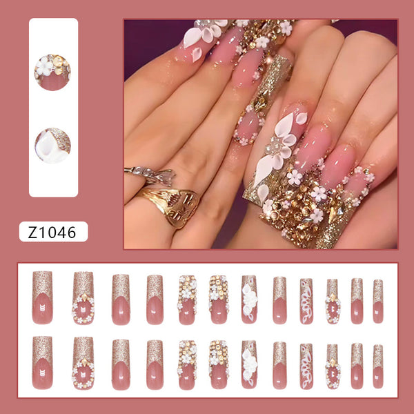 12 Sizes-24 Pcs Press On Nails Z1046