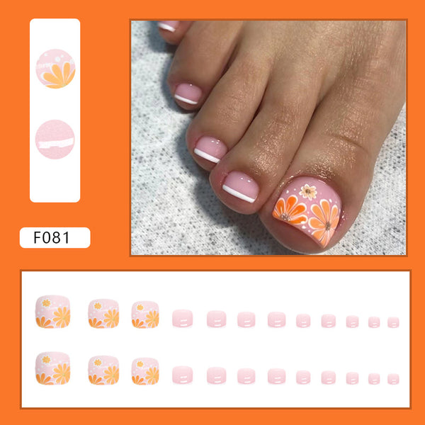12 Sizes-24 Pcs Press On Nails F081