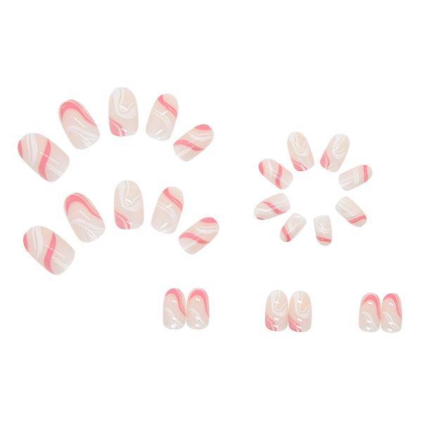 12 Sizes-24 Pcs Press On Nails W011