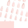 Almond French Glossy Long Pink Press on Nails