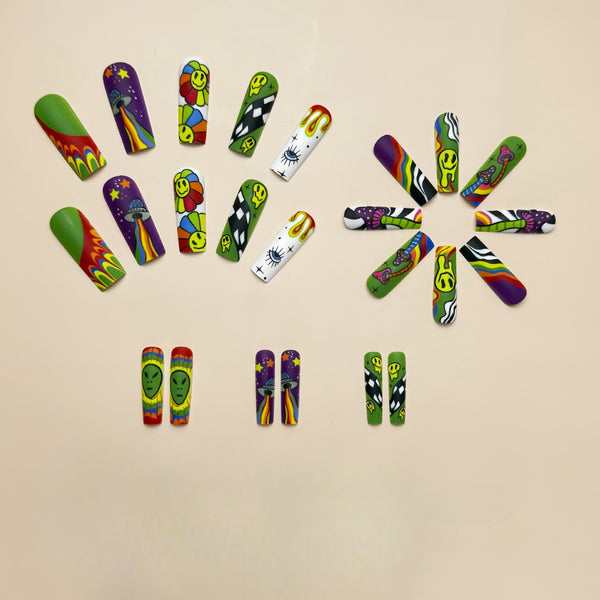 12 Sizes-24 Pcs Press On Nails Y207