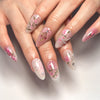 Almond Glossy Medium Pink Press on Nails