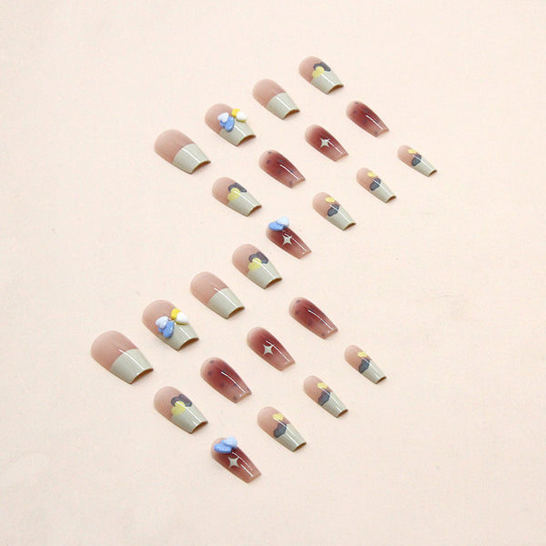 12 Sizes-24 Pcs Press On Nails Z597