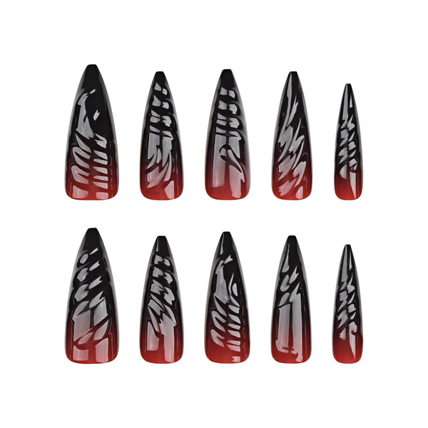 12 Sizes-24 Pcs Press On Nails JP1527