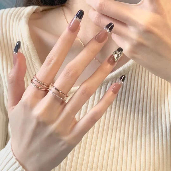 12 Sizes-24 Pcs Press On Nails Z193