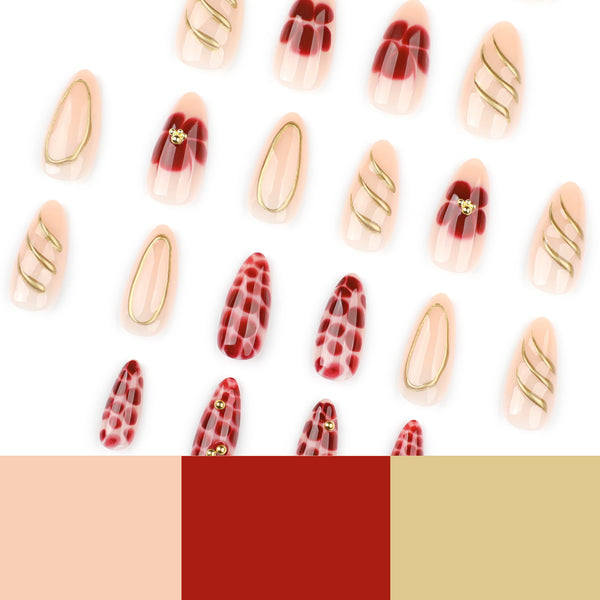 12 Sizes-24 Pcs Press On Nails JP3871