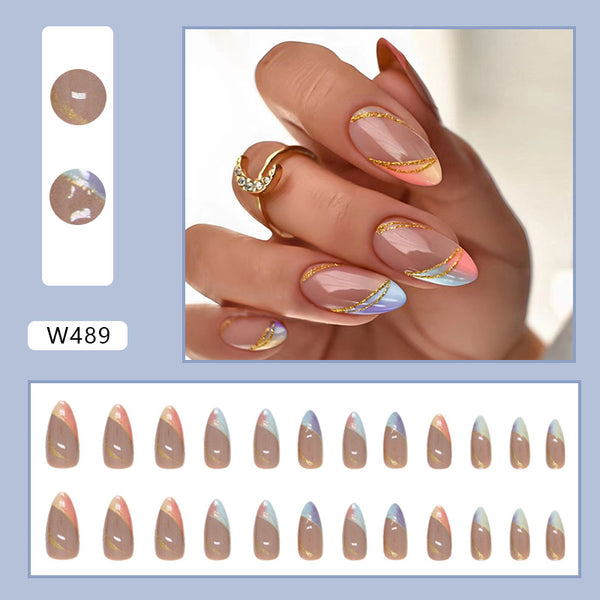 12 Sizes-24 Pcs Press On Nails W489