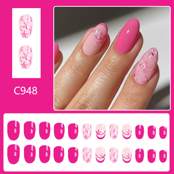 12 Sizes-24 Pcs Press On Nails C948