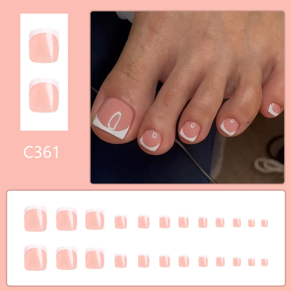 12 Sizes-24 Pcs Press On Nails C1194