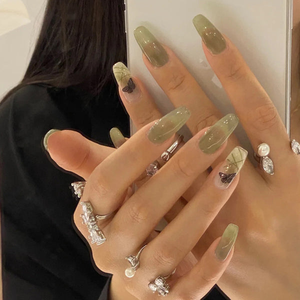 12 Sizes-24 Pcs Press On Nails JP1192