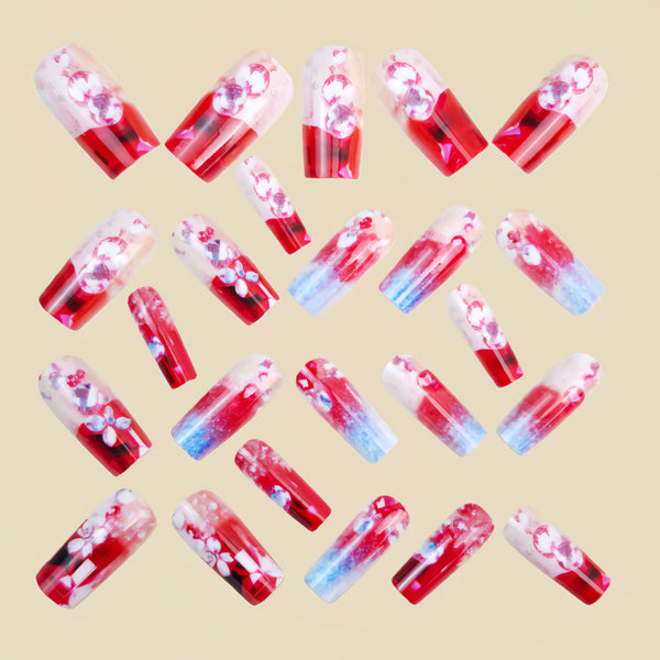 12 Sizes-24 Pcs Press On Nails Y1663