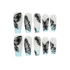 Blue Butterfly French Long Matte Press on Nails