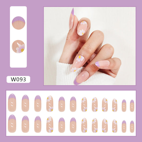 12 Sizes-24 Pcs Press On Nails W093