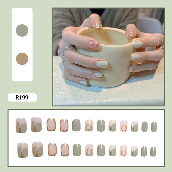 12 Sizes-24 Pcs Press On Nails R161