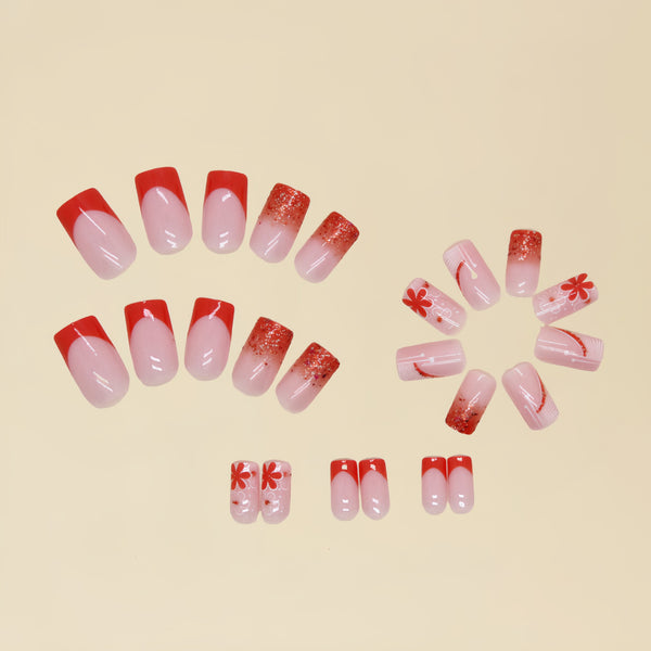 12 Sizes-24 Pcs Press On Nails Y050