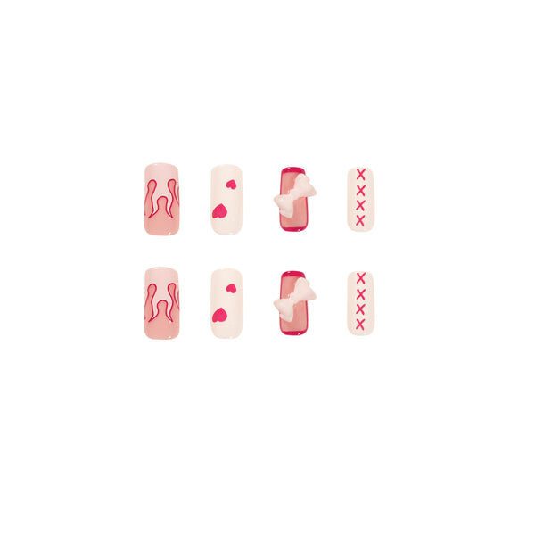 12 Sizes-24 Pcs Press On Nails JP1195