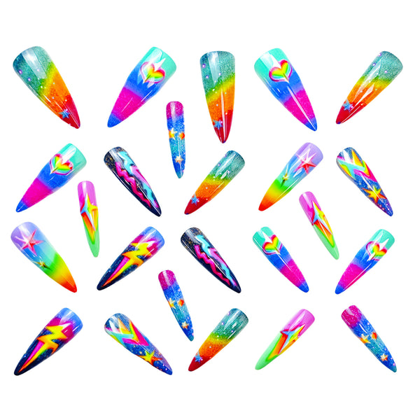 12 Sizes-24 Pcs Press On Nails Y693