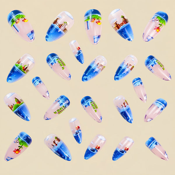 12 Sizes-24 Pcs Press On Nails Y792