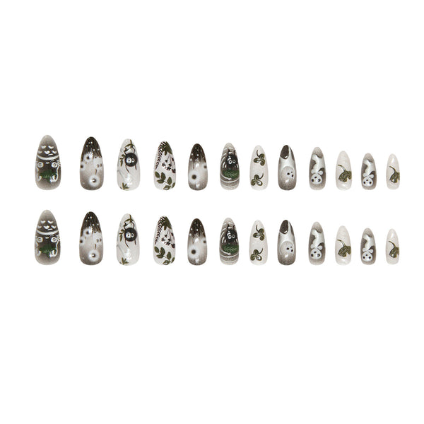 12 Sizes-24 Pcs Press On Nails W1967