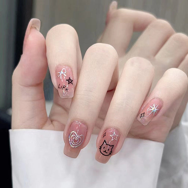 12 Sizes-24 Pcs Press On Nails R812