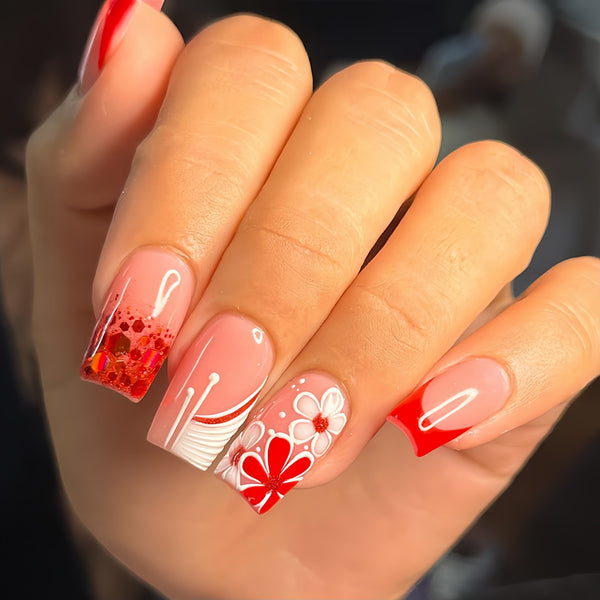 12 Sizes-24 Pcs Press On Nails Y050