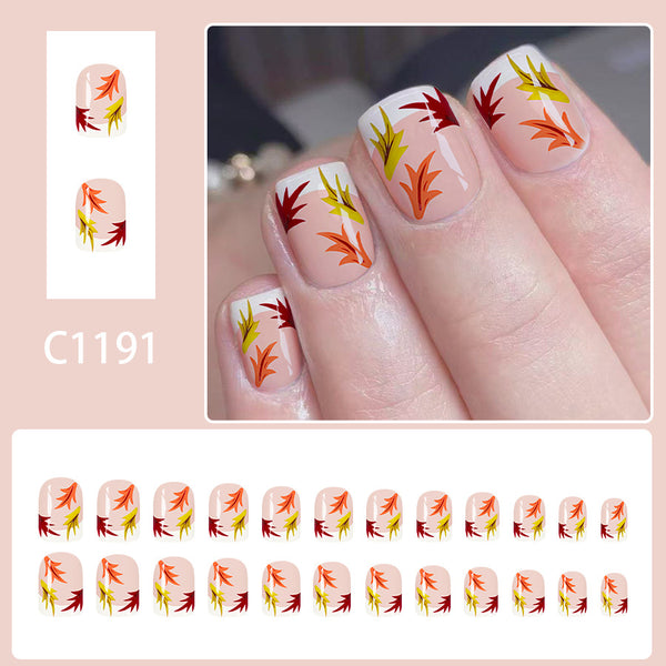12 Sizes-24 Pcs Press On Nails C1191