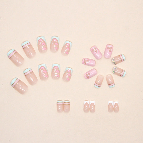 12 Sizes-24 Pcs Press On Nails Z626