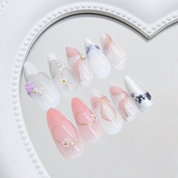 12 Sizes-24 Pcs Press On Nails Z1063