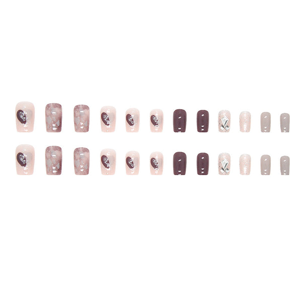 12 Sizes-24 Pcs Press On Nails Z490