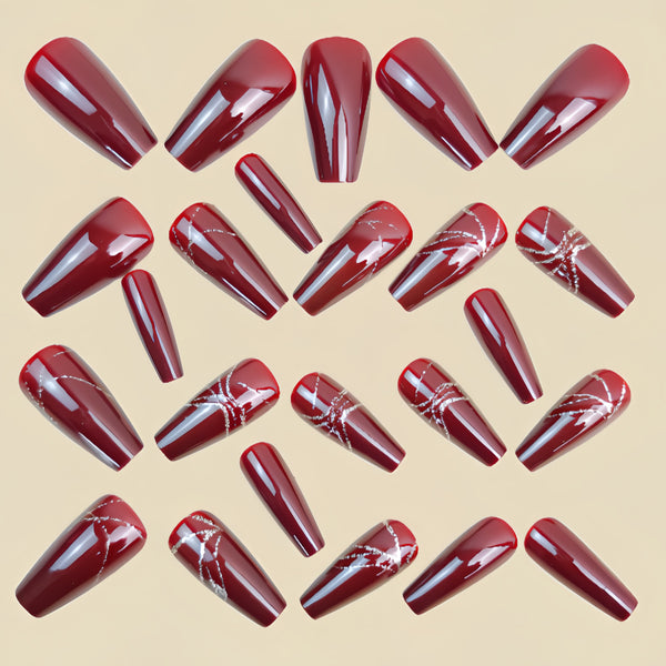 12 Sizes-24 Pcs Press On Nails Y1727