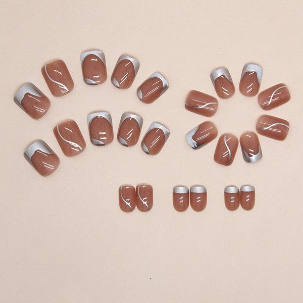 12 Sizes-24 Pcs Press On Nails W1415