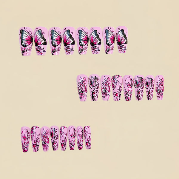 12 Sizes-24 Pcs Press On Nails Y908