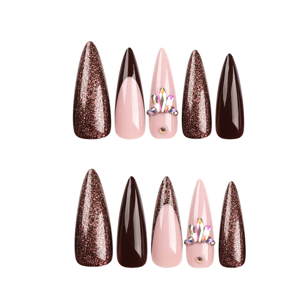 12 Sizes-24 Pcs Press On Nails JP3114