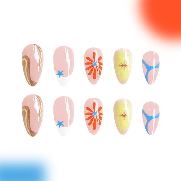 12 Sizes-24 Pcs Press On Nails C453