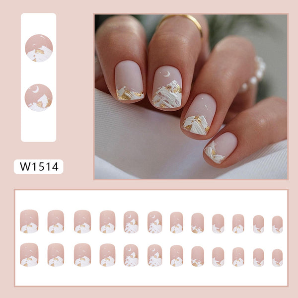 12 Sizes-24 Pcs Press On Nails W1514