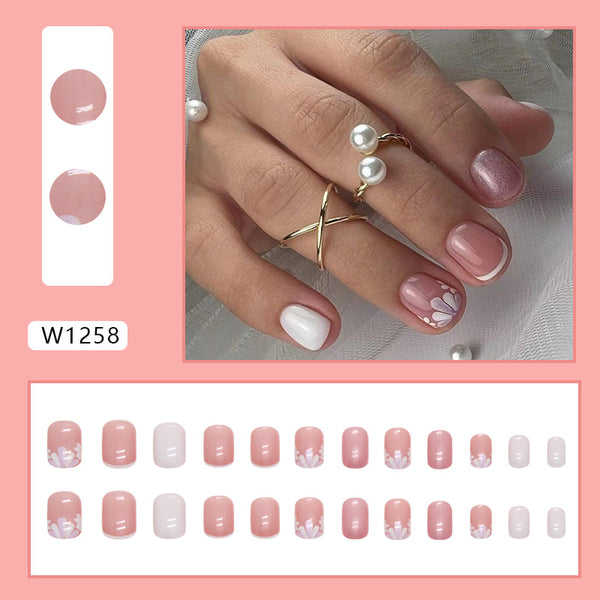 12 Sizes-24 Pcs Press On Nails W1258
