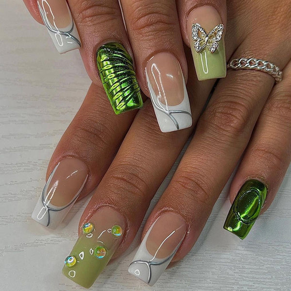 12 Sizes-24 Pcs Press On Nails Z702