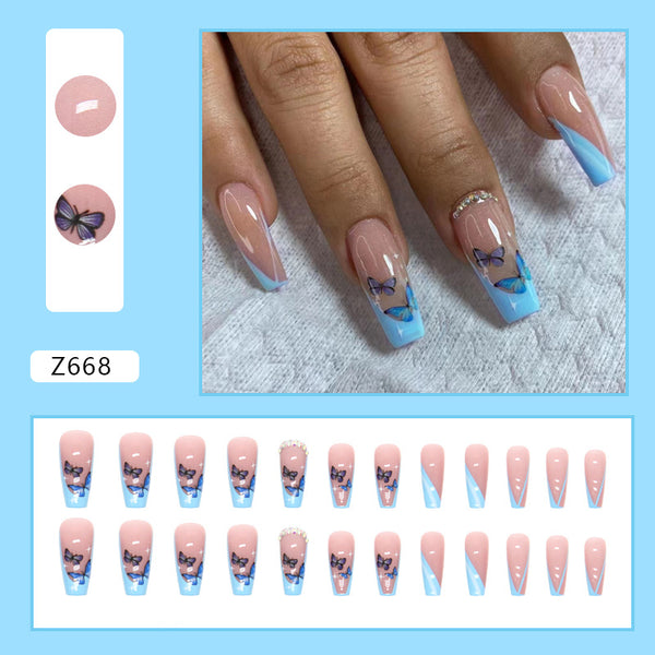 12 Sizes-24 Pcs Press On Nails Z668