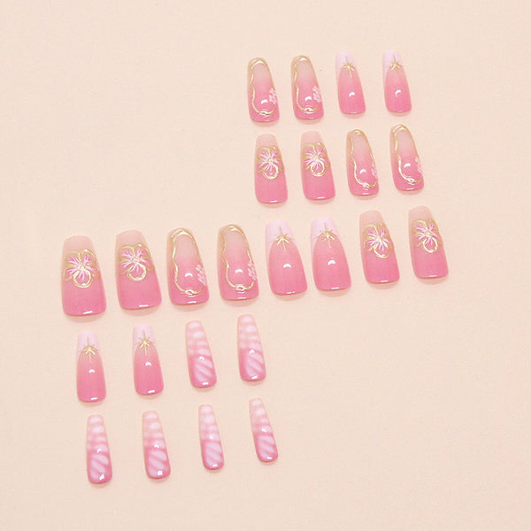 12 Sizes-24 Pcs Press On Nails W1776