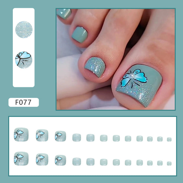 12 Sizes-24 Pcs Press On Nails F077