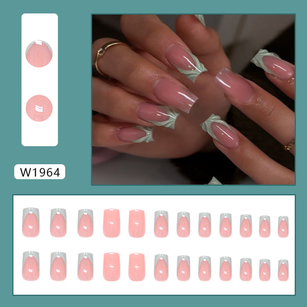 12 Sizes-24 Pcs Press On Nails W1964