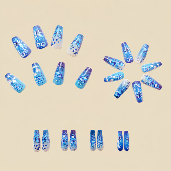 12 Sizes-24 Pcs Press On Nails Y550
