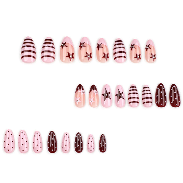 12 Sizes-24 Pcs Press On Nails JP4381
