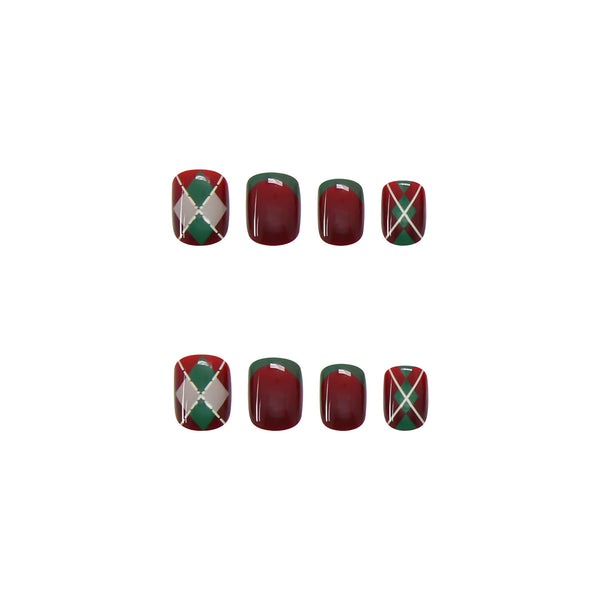 12 Sizes-24 Pcs Press On Nails R308