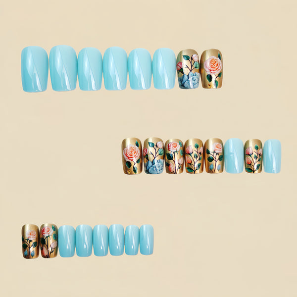 12 Sizes-24 Pcs Press On Nails Y1453