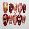 12 Sizes-24 Pcs Press On Nails W2085